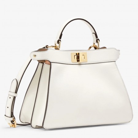 Fendi Peekaboo ISeeU Small Bag In White Calfskin