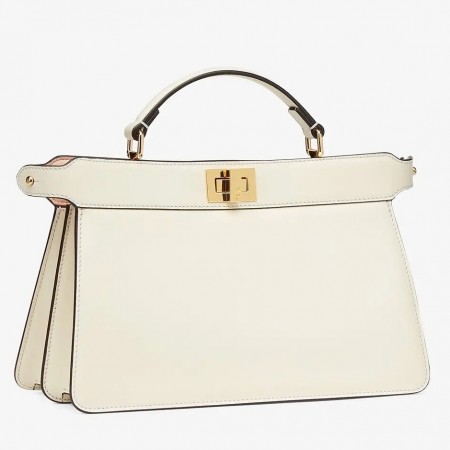 Fendi Peekaboo ISeeU East-West Bag In White Nappa