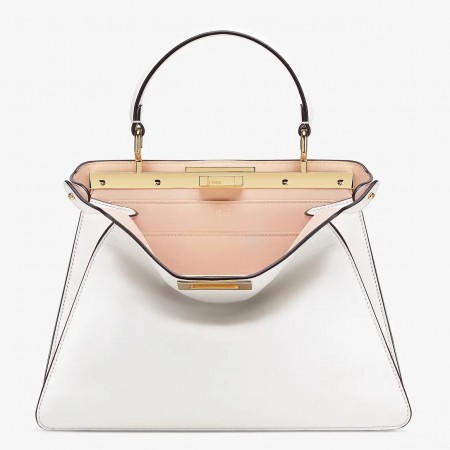 Fendi Peekaboo ISeeU Medium Bag In White Leather