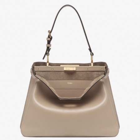 Fendi Peekaboo Soft Medium Bag in Dove Gray Calfskin