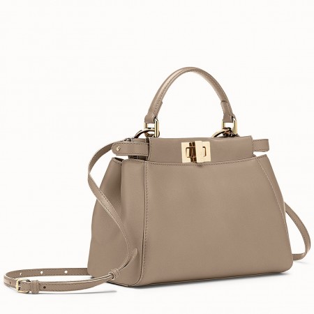 Fendi Peekaboo Mini Bag In Grey Nappa Leather