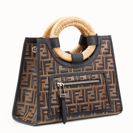 Fendi Brown FF Logo Runaway Shopper Bag