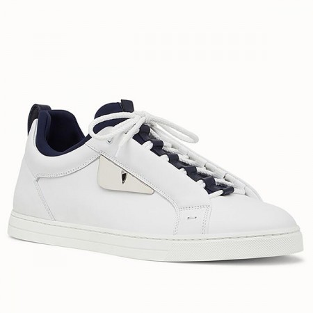 Fendi White Contrast Trim Bag Bugs Eyes Sneakers