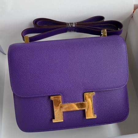 Hermes Constance 24 Handmade Bag In Crocus Epsom Calfskin