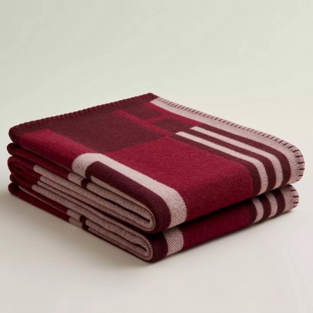 Hermes Ithaque Blanket in Bordeaux Wool and Cashmere