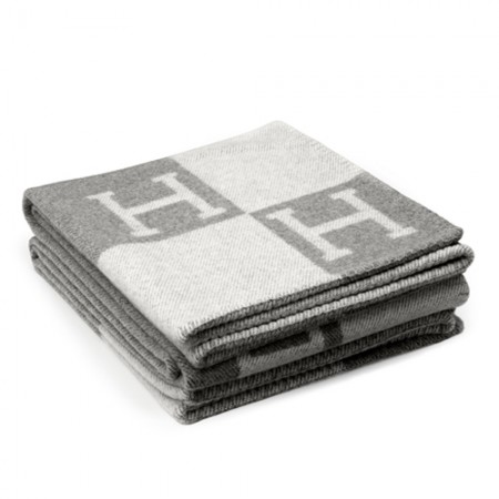 Hermes Avalon Blanket In Grey Wool and Cashmere