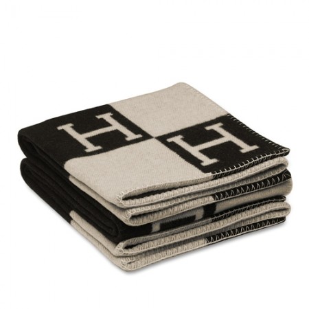 Hermes Avalon Blanket In Black Wool and Cashmere