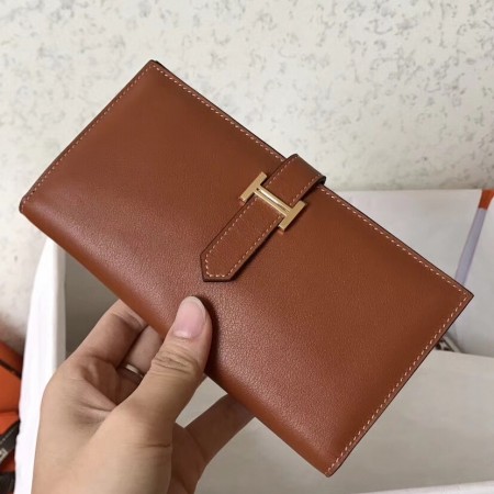 Hermes Gold Swift Bearn Gusset Wallet