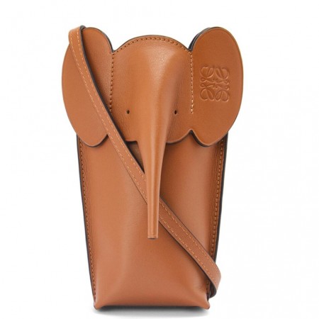 Loewe Elephant Pocket in Brown Calfskin