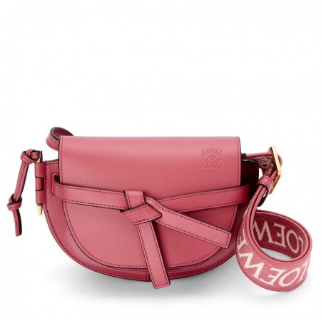 Loewe Mini Gate Dual Bag In Plumrose Calfskin