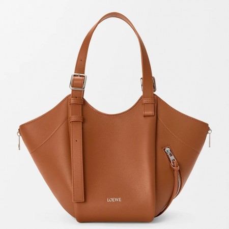 Loewe Hammock Flip Bag in Brown Calfskin