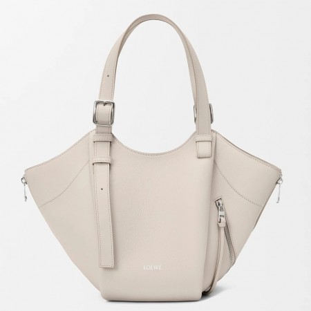 Loewe Hammock Flip Bag in Light Ghost Calfskin
