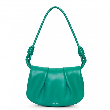 Loewe Paseo Satchel Bag in Green Nappa Leather