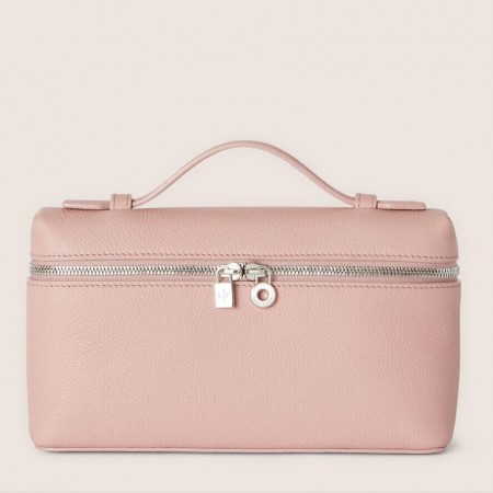 Loro Piana Extra Pocket Pouch L19 in Pink Grained Leather