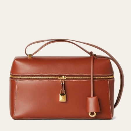Loro Piana Extra Bag L27 in Brick Smooth Calfskin