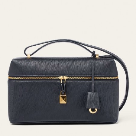 Loro Piana Extra Bag L27 in Navy Blue Calfskin