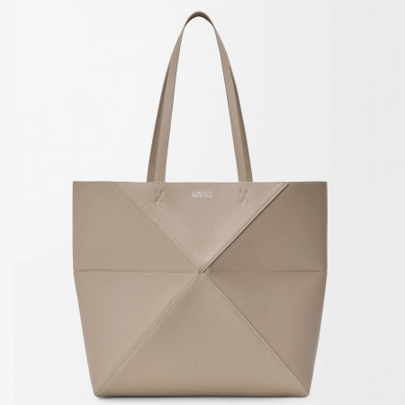 Loewe Medium Horizontal Puzzle Fold Tote Bag in Clay Grained Leather