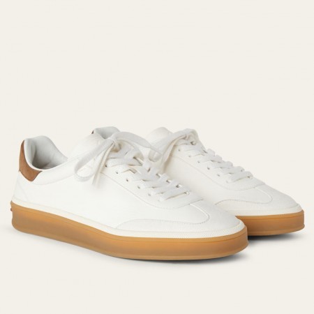 Loro Piana Women's Tennis Walk Sneakers in White Calfskin