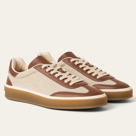 Loro Piana Women's Tennis Walk Sneakers in Natural Linen
