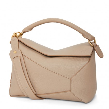 Loewe Puzzle Medium Bag In Sand Grained Calfskin 