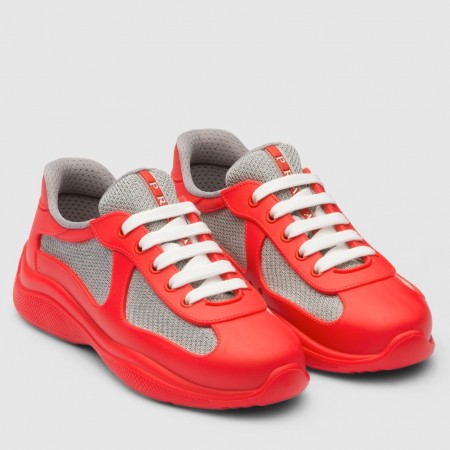 Prada America's Cup Sneakers in Red Rubber and Bike Fabric