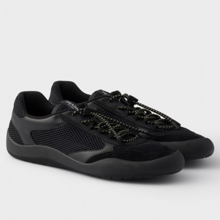 Prada Women's Speedrocks in Black Mesh and Leather