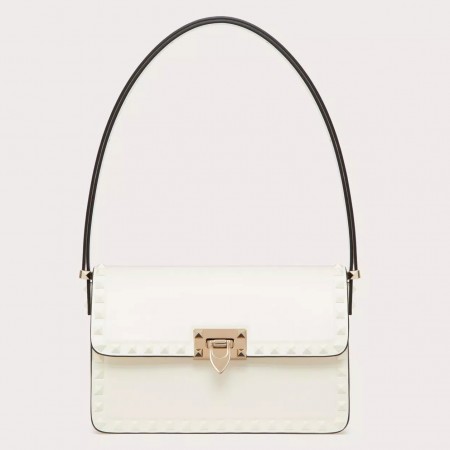 Valentino Rockstud23 Shoulder Bag in White Calfskin