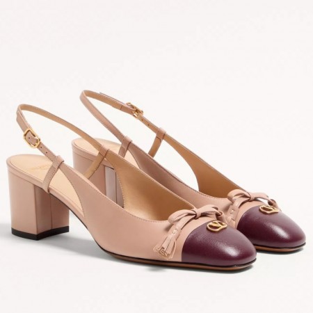 Valentino Valet Du Roi Slingback Pumps 60mm in Nude Lambskin