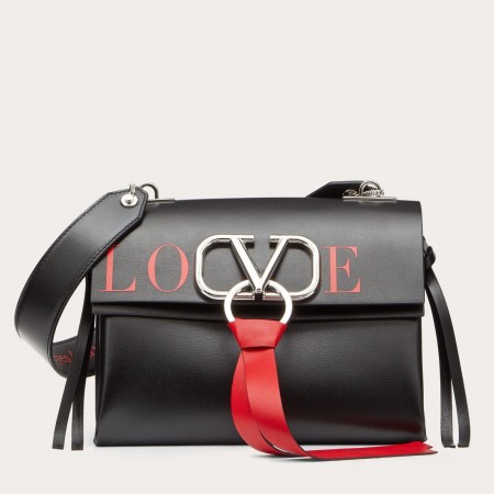 Valentino Small Love Vring Shoulder Black Bag