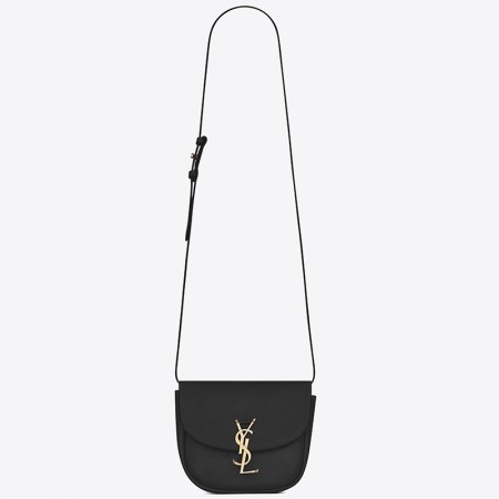 Saint Laurent Small Kaia Satchel Bag In Black Calfskin