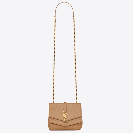 Saint Laurent Small Sulpice Bag In Beige Matelasse Leather