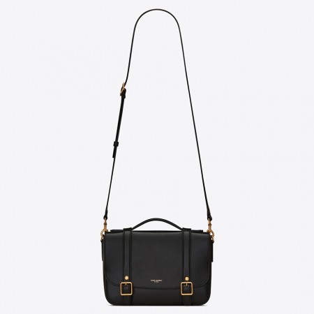 Saint Laurent School Bag In Black Calfskin