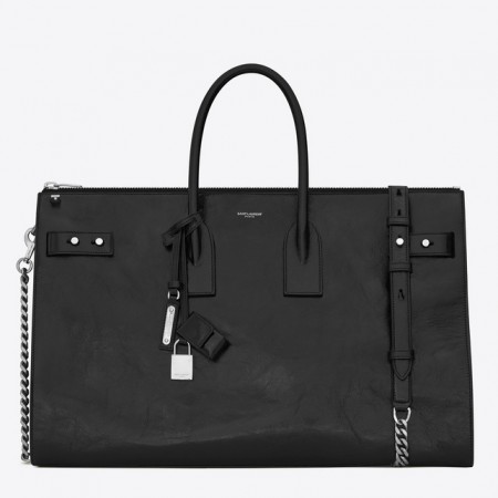 Saint Laurent Sac De Jour Souple 36 Duffle Black Bag