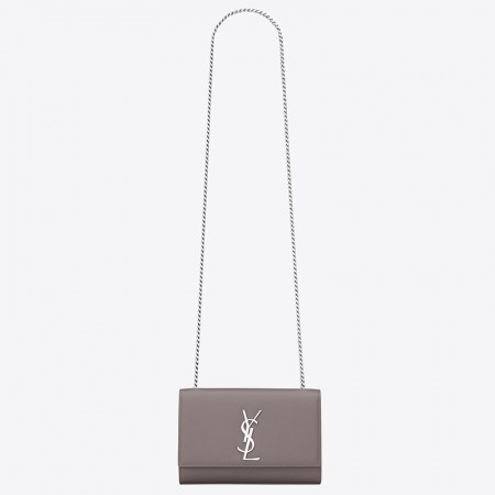 Saint Laurent Small Kate Bag In Fog Grained Leather