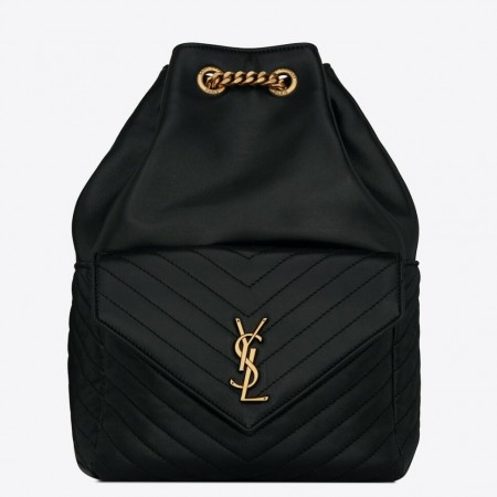 Saint Laurent Joe Backpack In Black Lambskin