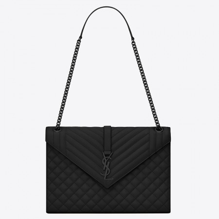 Saint Laurent Large Envelope All Black Bag