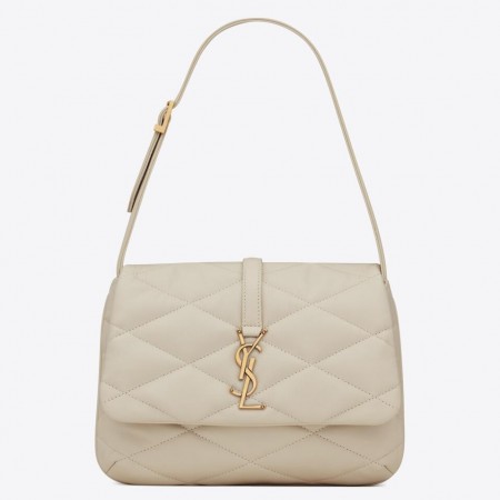 Saint Laurent Le 57 Hobo Bag in White Quilted Lambskin