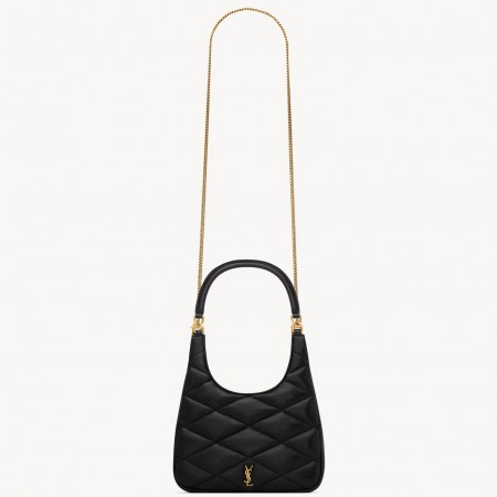 Saint Laurent Sade Hobo Bag in Black Leather