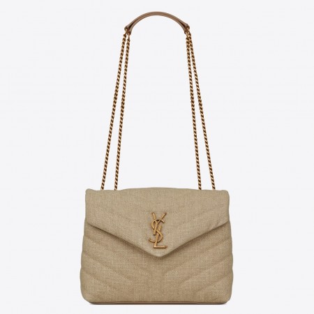 Saint Laurent Loulou Small Bag In Linen Canvas