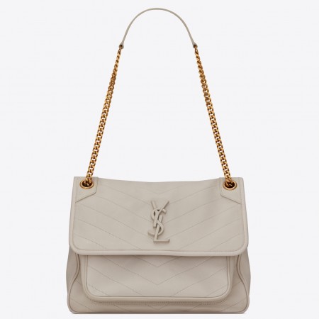 Saint Laurent Niki Medium Bag In White Lambskin