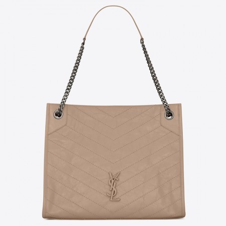 Saint Laurent Medium Niki Shopping Bag In Sand Leather 