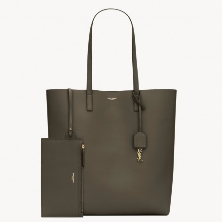 Saint Laurent North/South Shopping Bag in Light Musk Calfskin