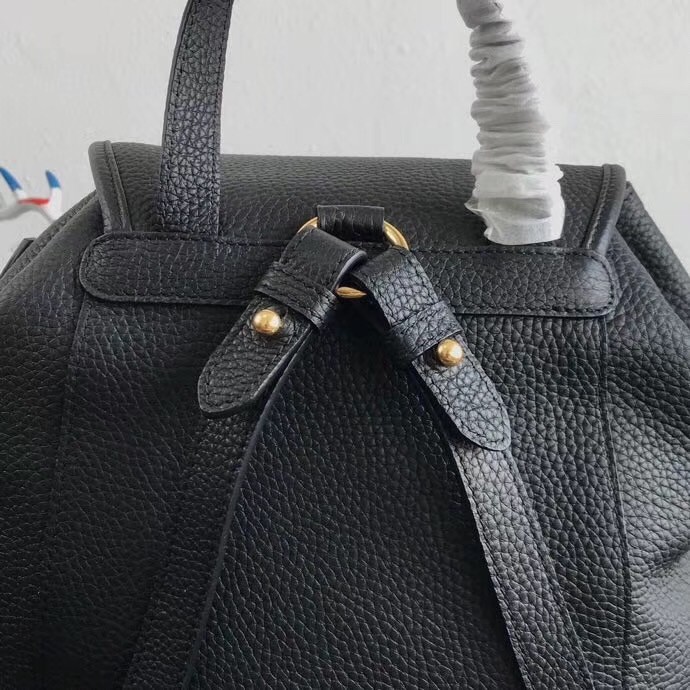 Pra*a backpack in black grained calfskin