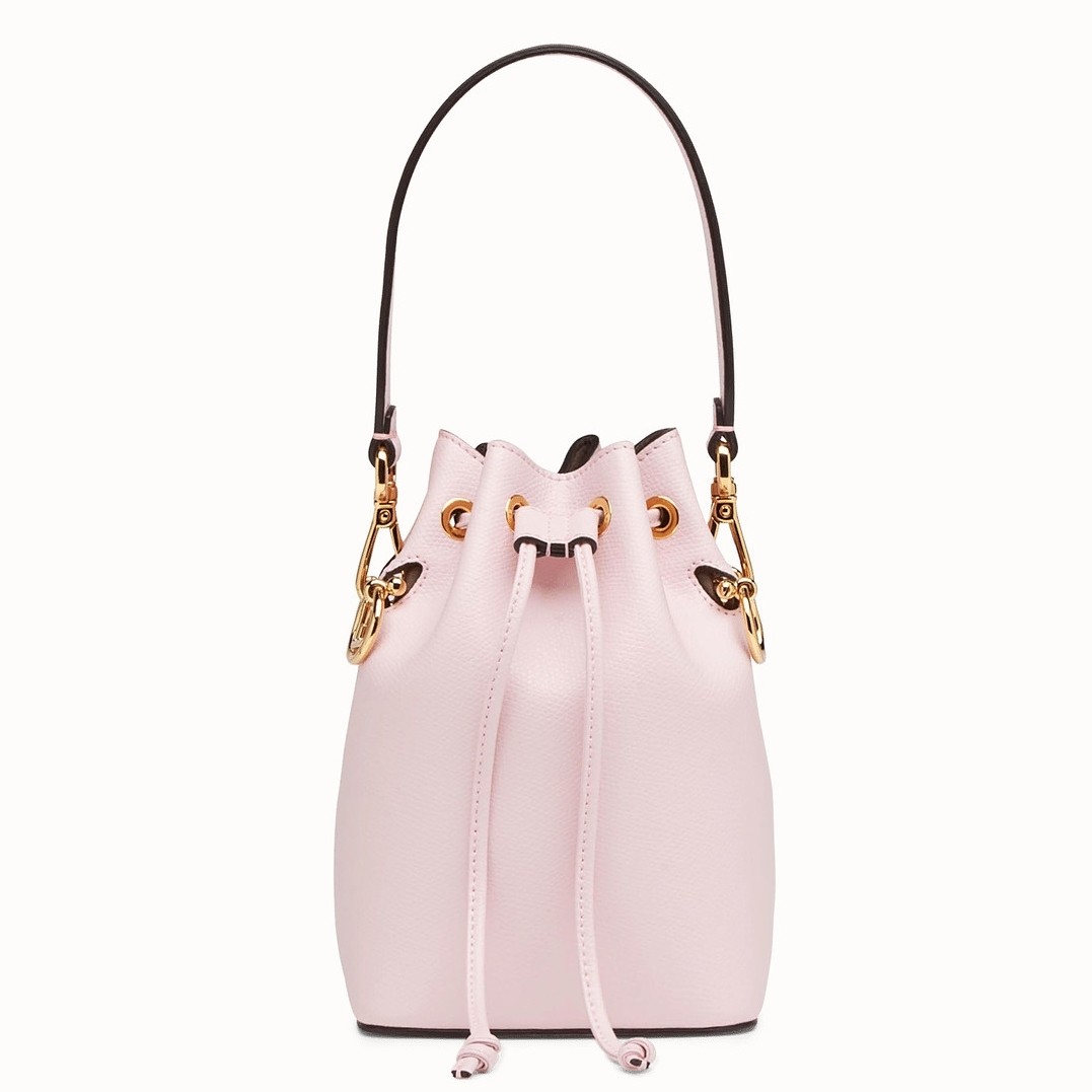 F**di mon tresor mini bucket bag in pink calfskin