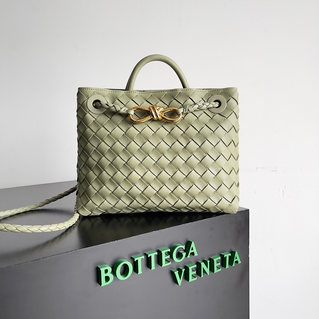 Replica Bottega Veneta Small Andiamo Bag In Travertine Intrecciato Lambskin