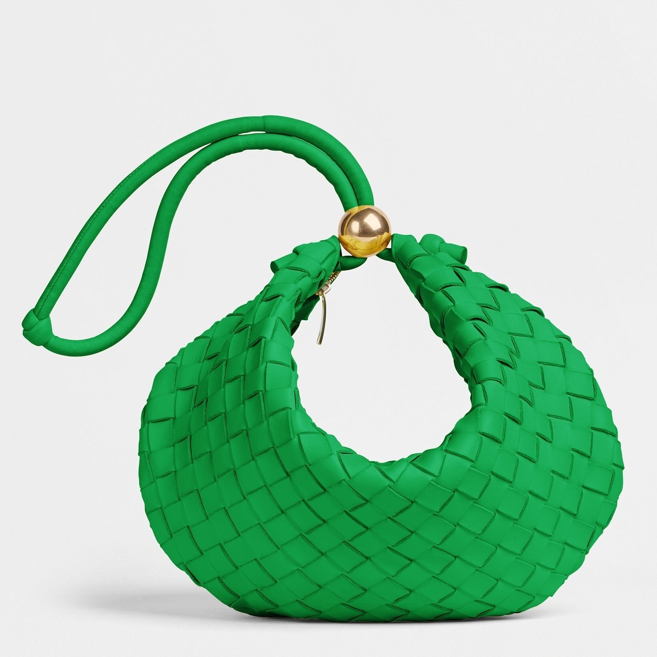 bo*te*ga Ve*ne*ta turn bag in green intrecciato lambskin