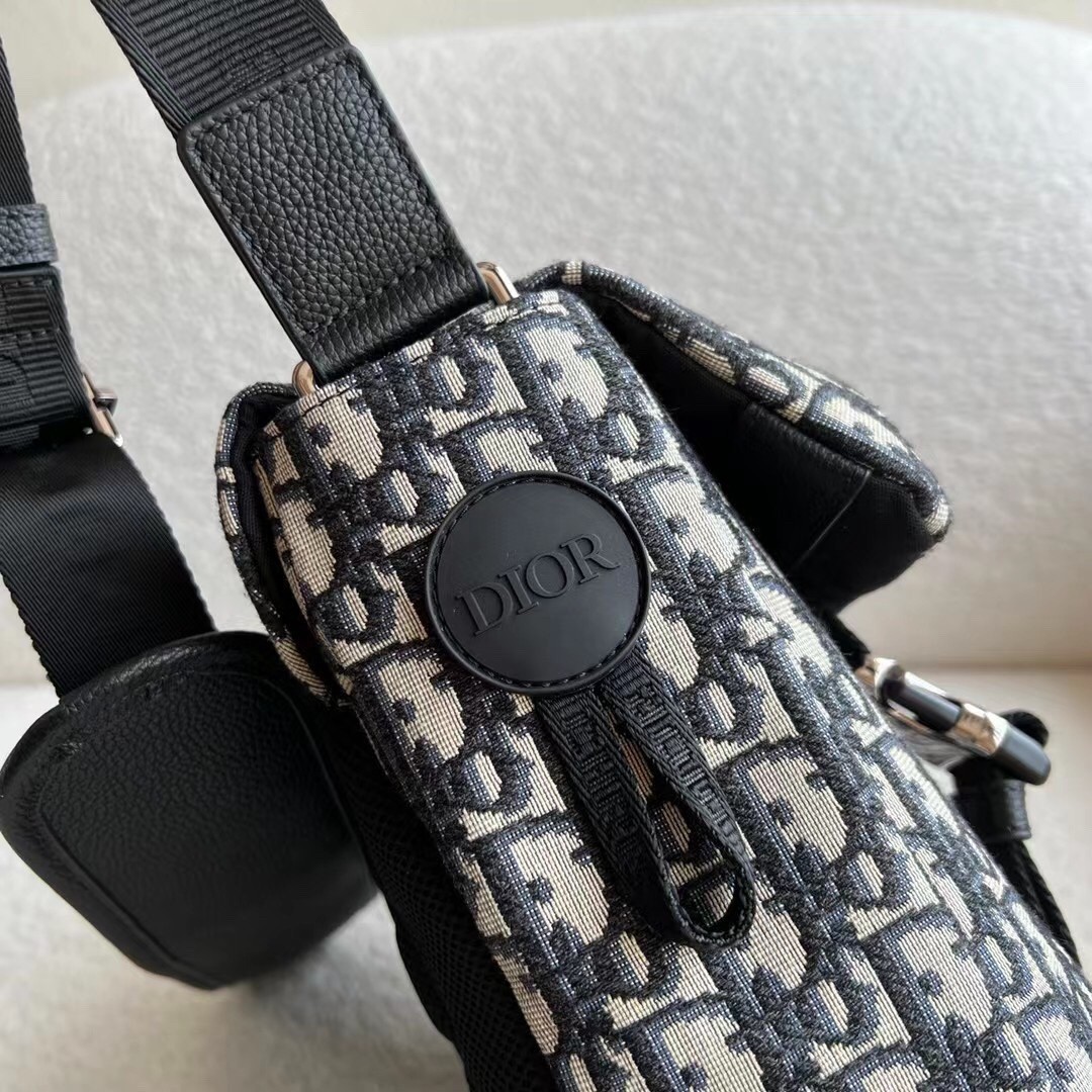 Replica Dior Explorer Messenger Bag In Black Dior Oblique Jacquard