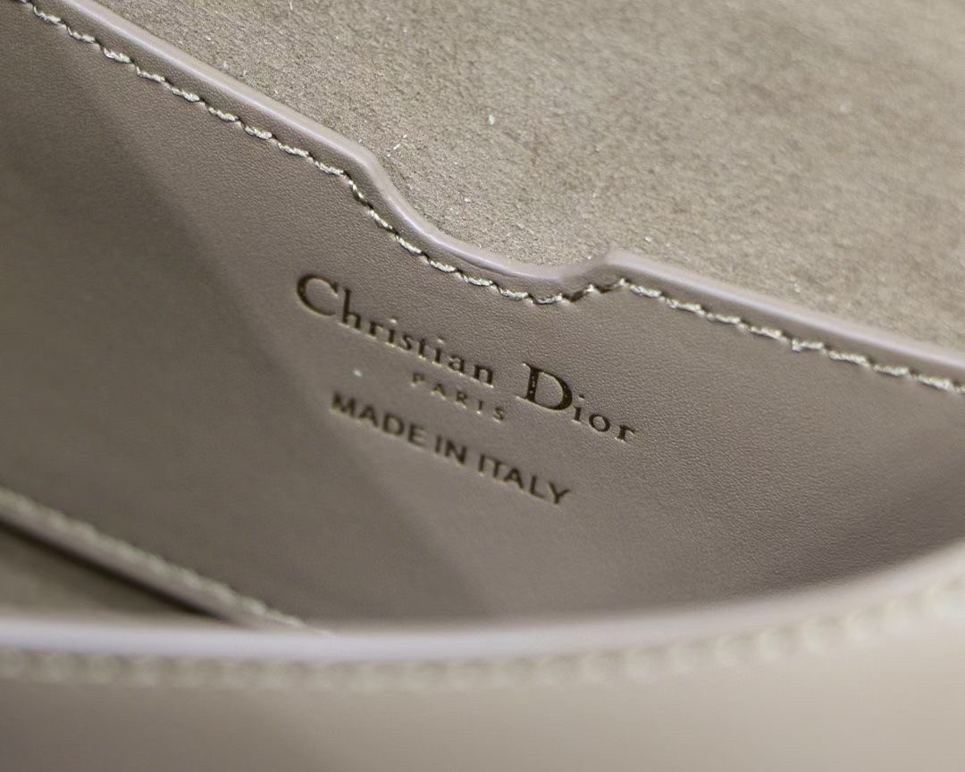 D*or medium bobby bag in warm taupe calfskin