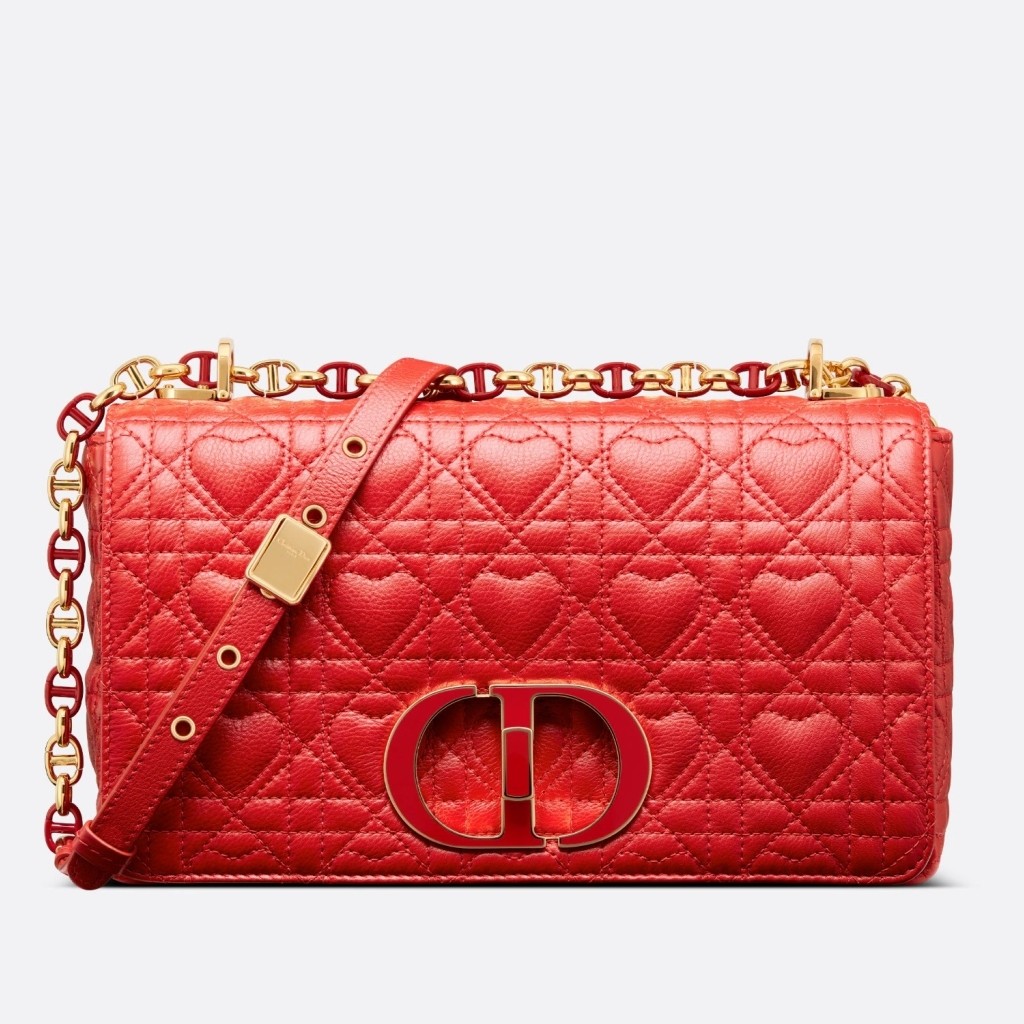 Replica Dior Medium Dioramour Caro Red Bag with Heart Motif