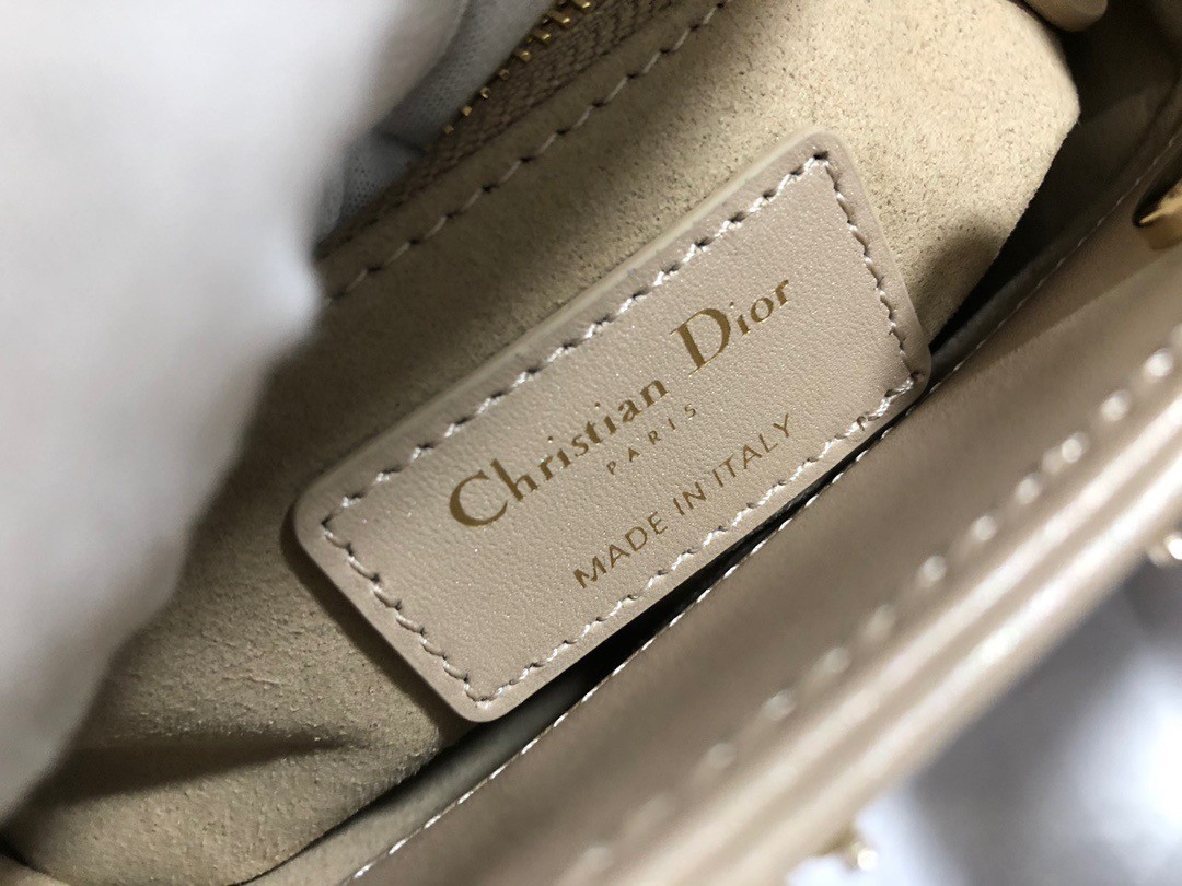 D*or mini lady D*or bag in metallic lambskin with beaded embroidery